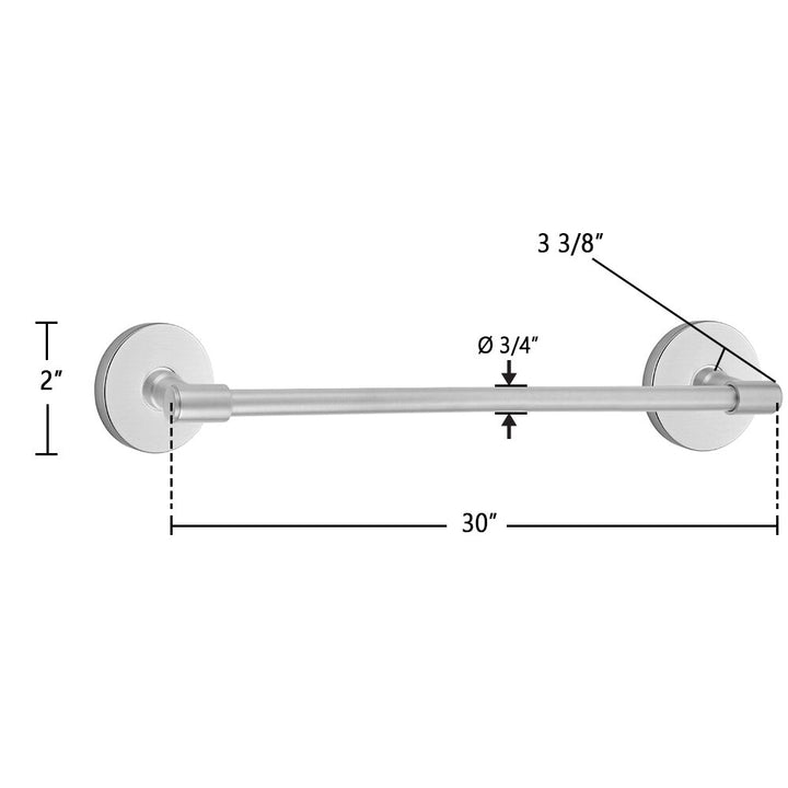 Transitional Brass Collection 30" Towel Bar with Small Disc Rosette by Emtek