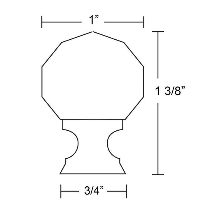 1" Diameter Diamond Knob  by Emtek-CRYSTAL