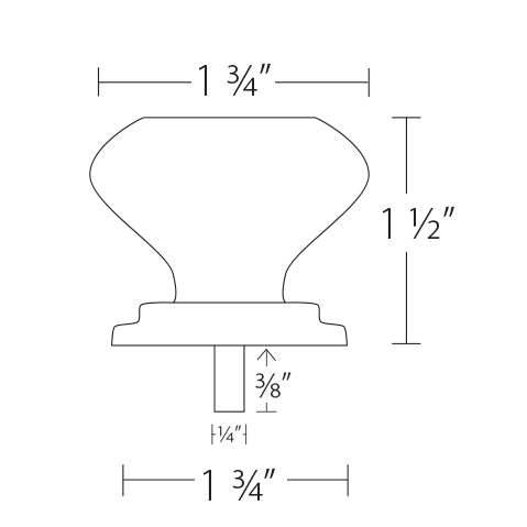 1 3/4" Diameter Old Town Wardrobe Clear Knob  by Emtek-CRYSTAL