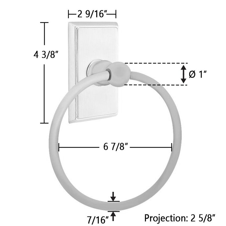Traditional Brass Collection Rectangular Towel Ring by Emtek