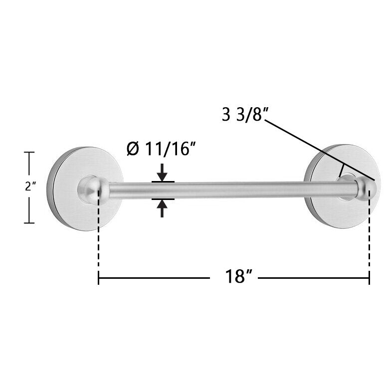 Traditional Brass Collection 18" Single Towel Bar with Small Disk Rose  by Emtek