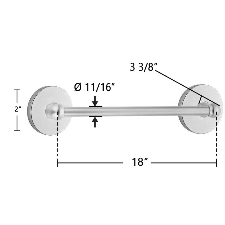 Traditional Brass Collection 18" Single Towel Bar with Small Disk Rose  by Emtek