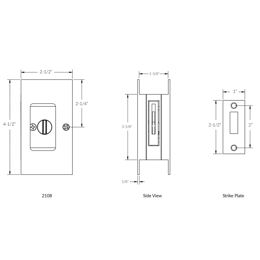 Door Accessories Collection Privacy Modern Rectangular Pocket Door Lock- PRIVACY by Emtek