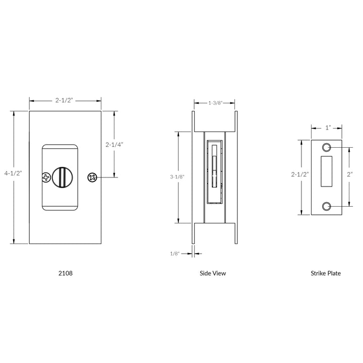 Door Accessories Collection Privacy Modern Rectangular Pocket Door Lock- PRIVACY by Emtek