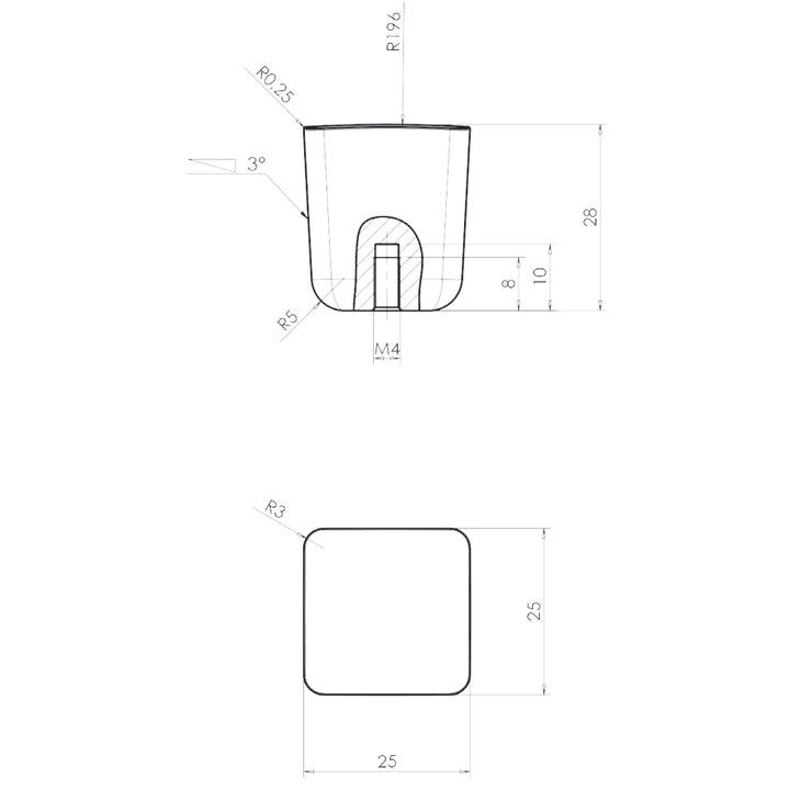 Mini Collection Large Square Knob  by R. Christensen by Berenson