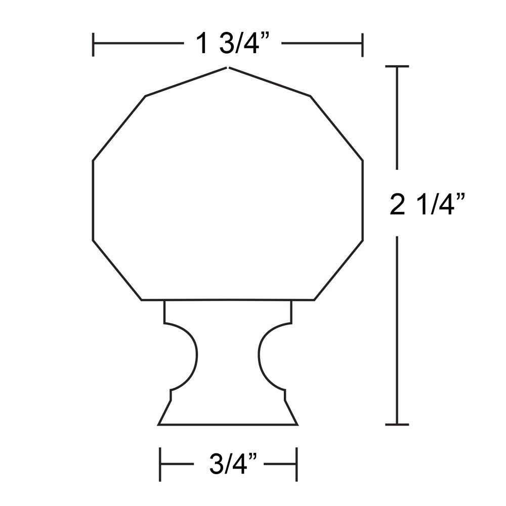 1 3/4" Diameter Diamond Knob  by Emtek-CRYSTAL