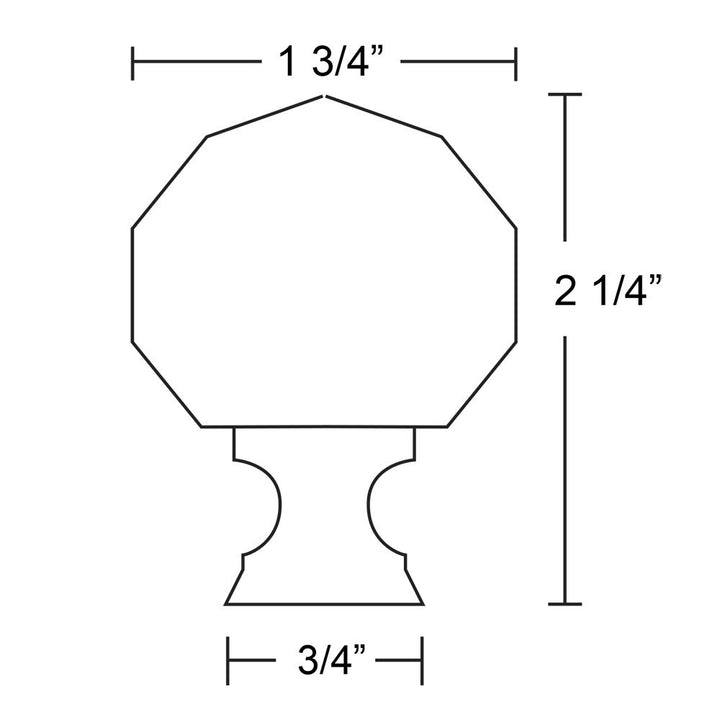 1 3/4" Diameter Diamond Knob  by Emtek-CRYSTAL