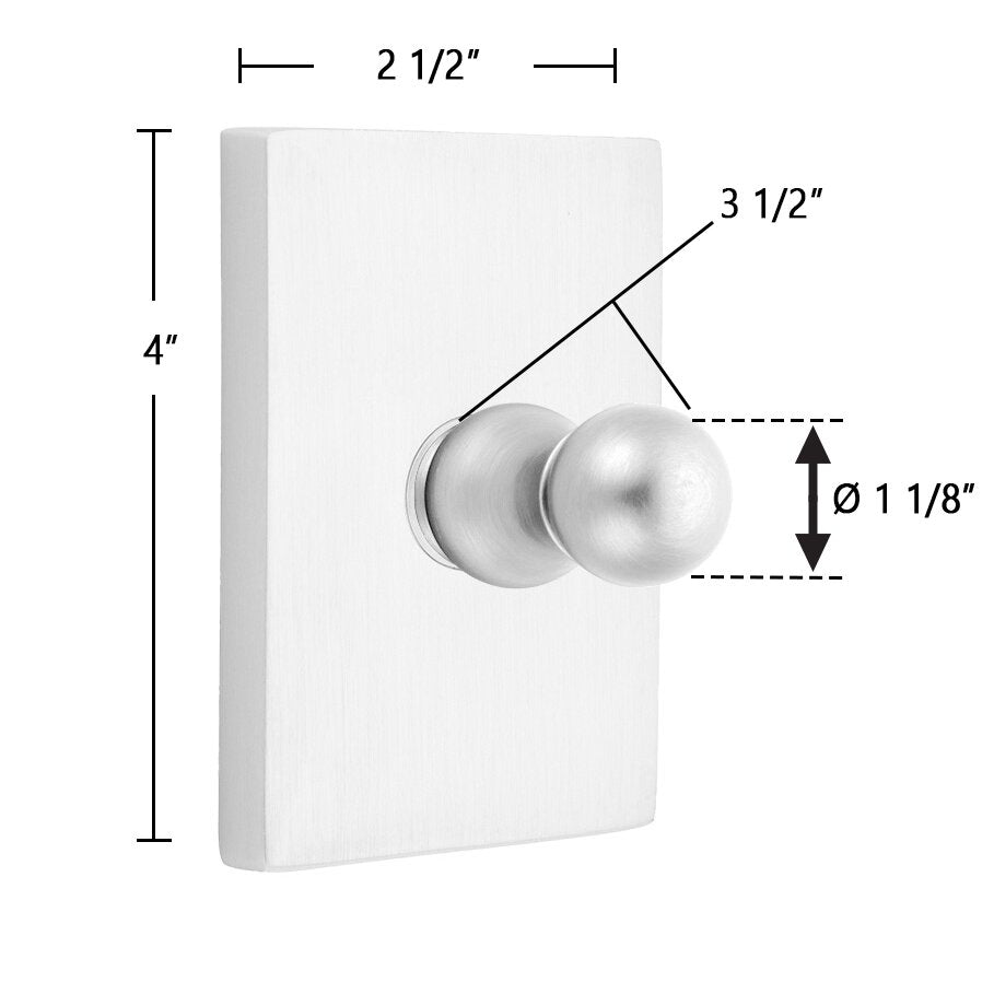 Traditional Brass Collection Modern Rectangular Single Hook by Emtek