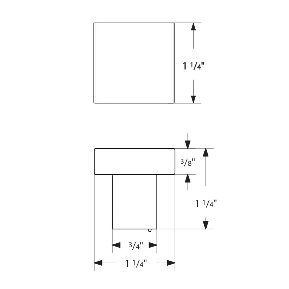 Modern Cabinet Hardware Collection 1 5/8" Hunter Square Knob by Emtek