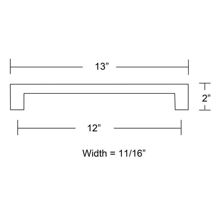 12" Concealed Surface Mount Trail Door Pull  by Emtek