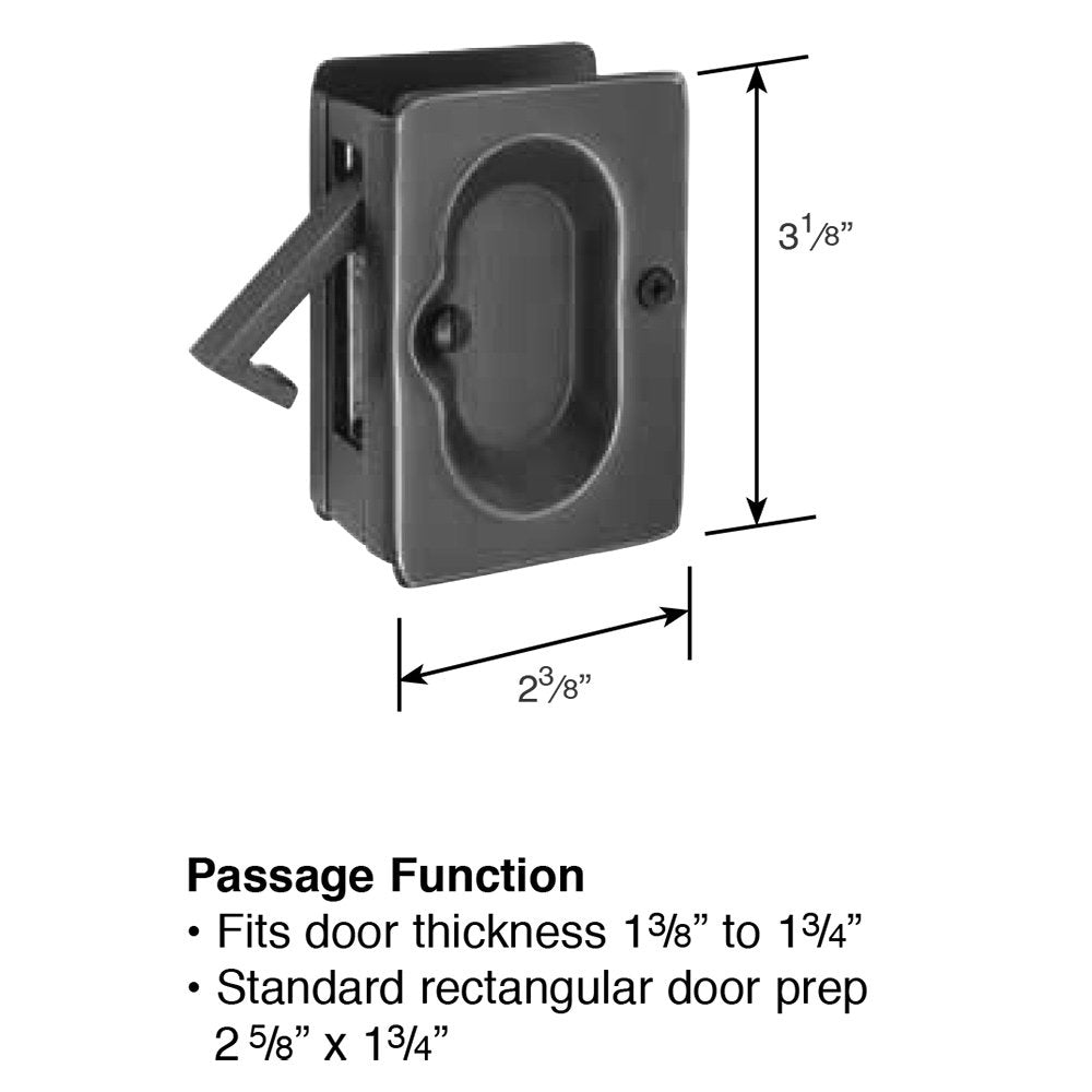 Door Accessories Collection PASSAGE Pocket Door Lock  by Emtek