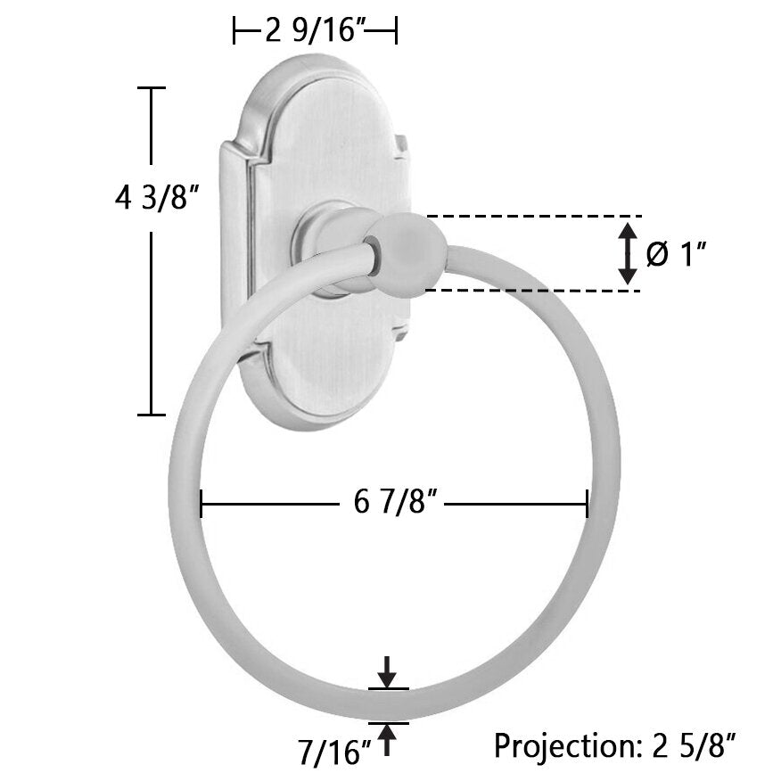 Traditional Brass Collection Arched Towel Ring by Emtek