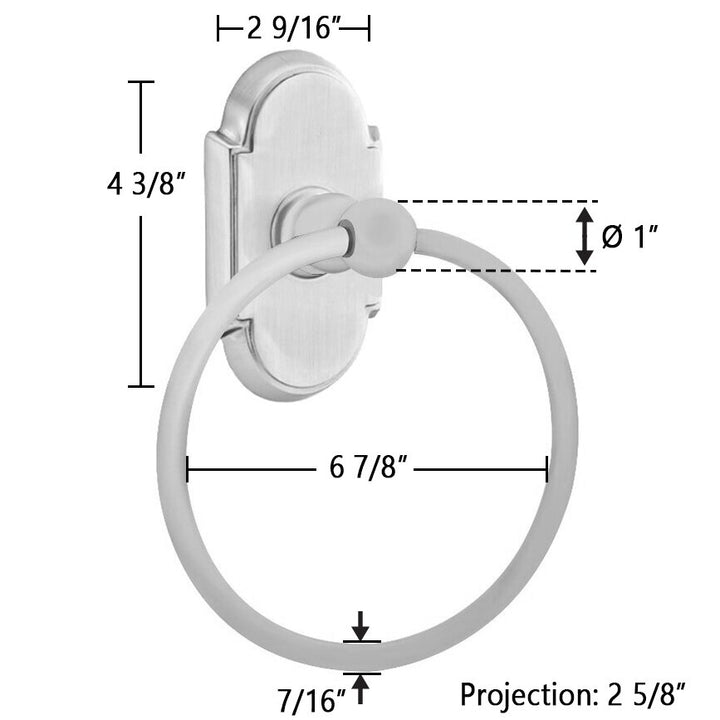 Traditional Brass Collection Arched Towel Ring by Emtek