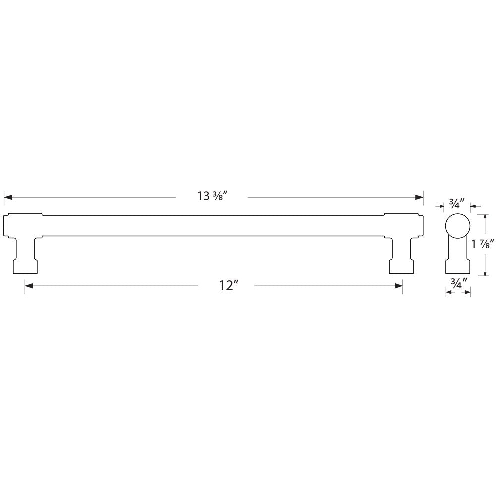 Industrial Modern Hardware Collection 12" Centers Jasper Appliance/Oversized Pull by Emtek