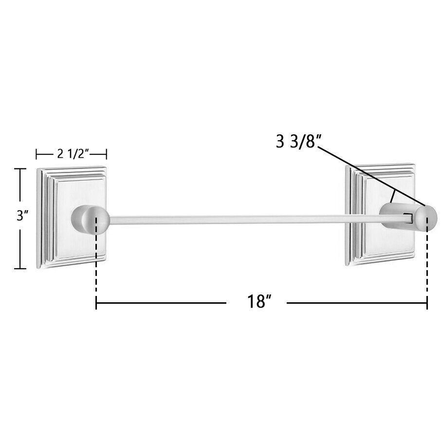 Modern Brass Collection Wilshire 24" Single Towel Bar by Emtek