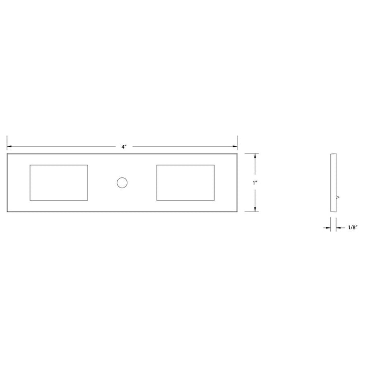 Modern Cabinet Hardware Collection 4" Long Backplate for Knob  by Emtek