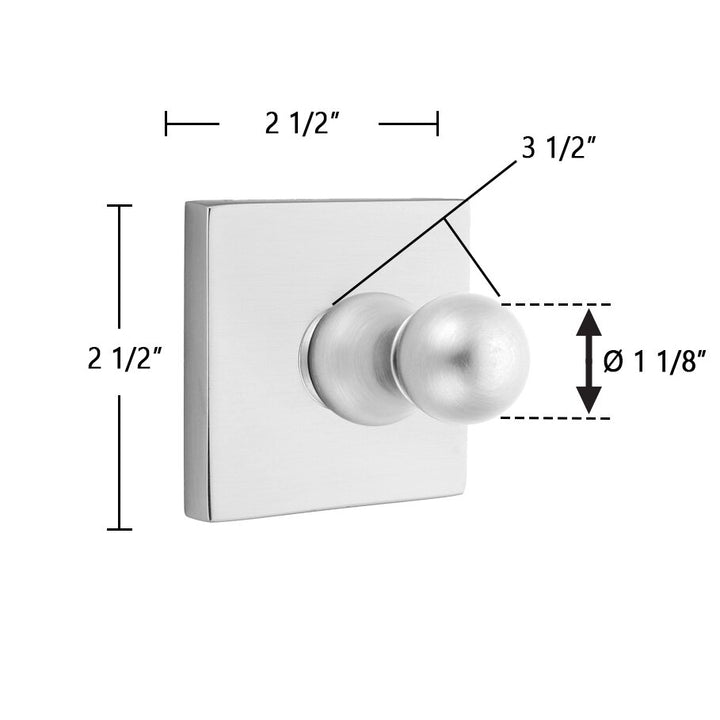 Traditional Brass Collection Square Single Hook  by Emtek