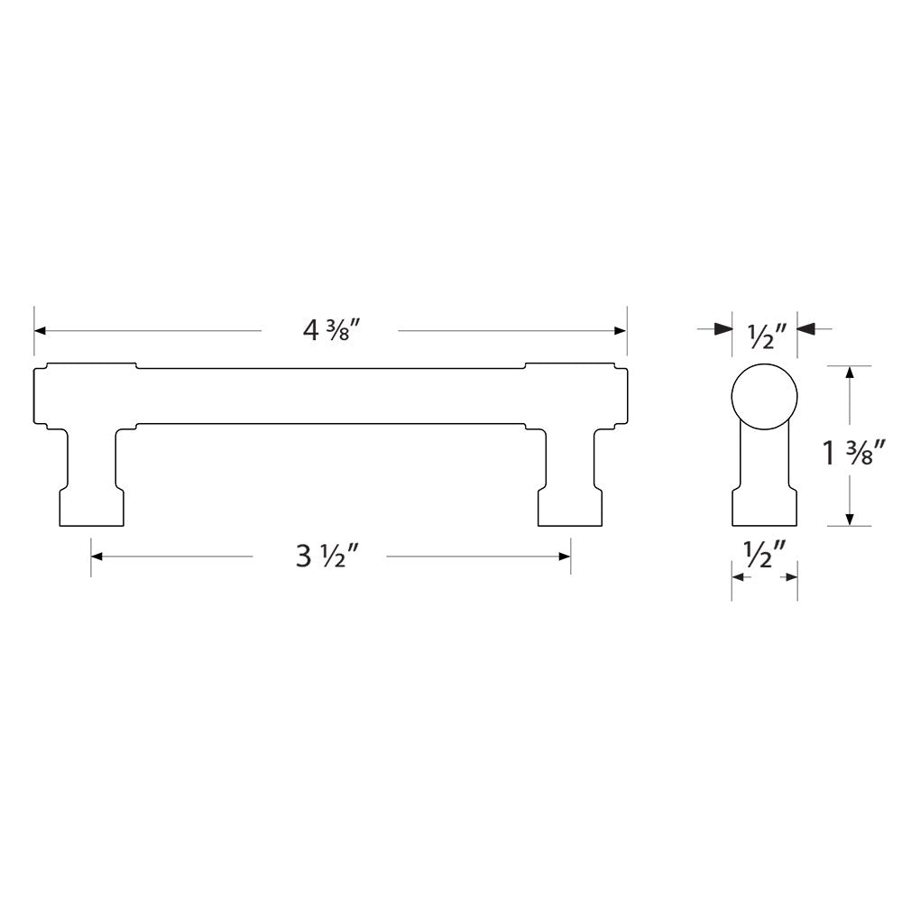 Industrial Modern Hardware Collection 3 1/2" Centers Jasper Pull  by Emtek