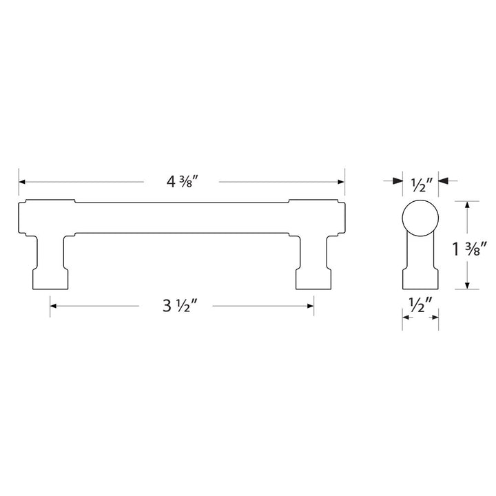 Industrial Modern Hardware Collection 3 1/2" Centers Jasper Pull  by Emtek