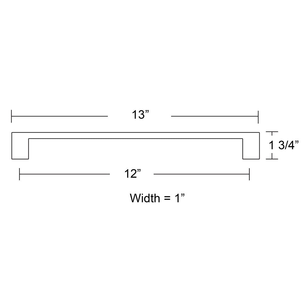 18" Concealed Surface Mount  Trinity Appliance Pull  in Satin Brass by Emtek