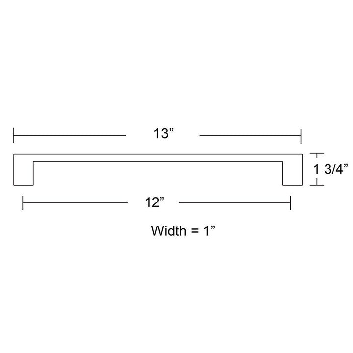 18" Concealed Surface Mount  Trinity Appliance Pull  in Satin Brass by Emtek