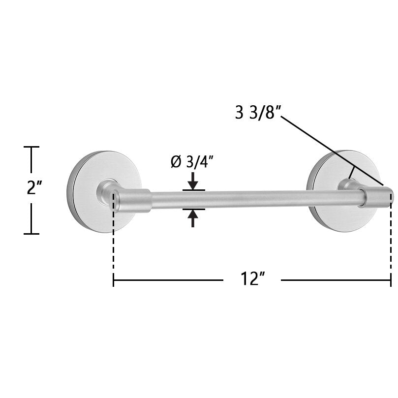 Transitional Brass Collection 12" Towel Bar with Small Disc Rosette  by Emtek