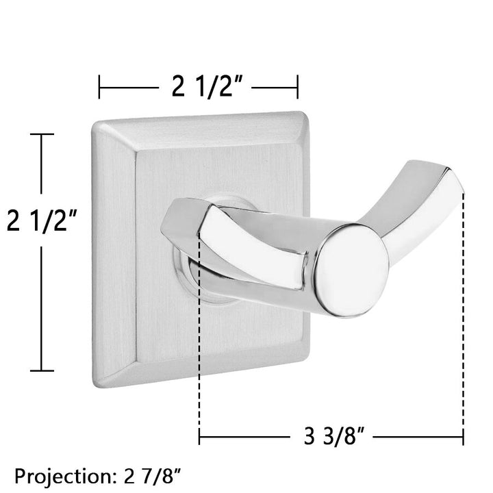 Modern Brass Collection Quincy Double Hook by Emtek