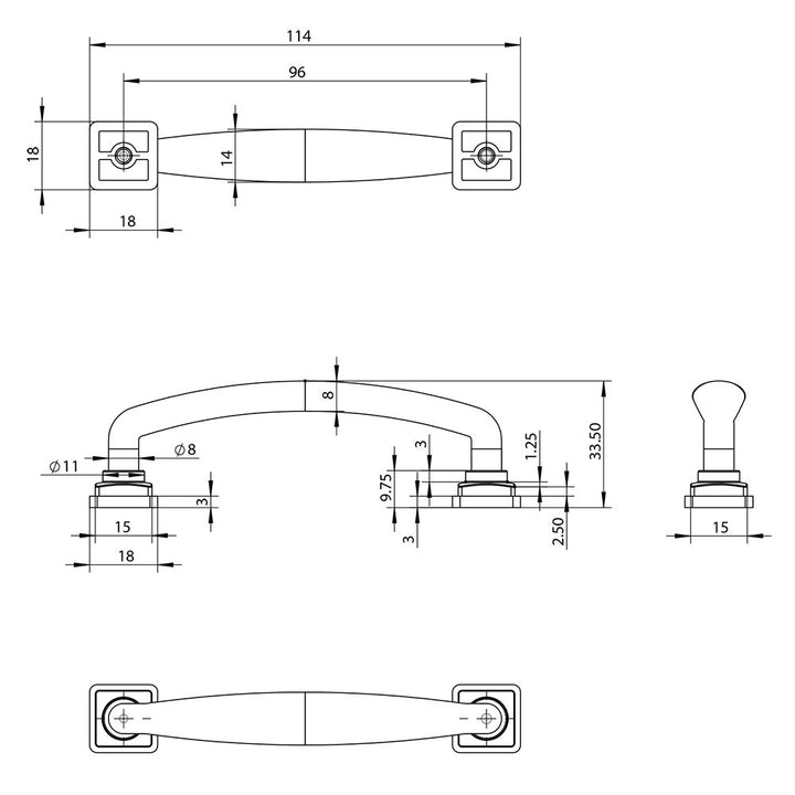 Berenson Cabinet Hardware Tailored Traditional Collection 3 3/4" Centers Timeless Charm Pull