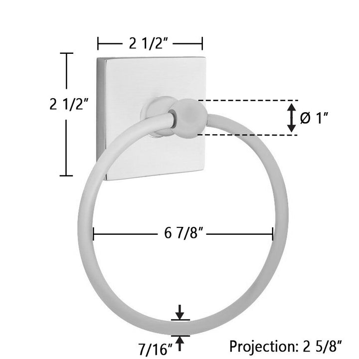 Traditional Brass Collection Square Towel Ring  by Emtek
