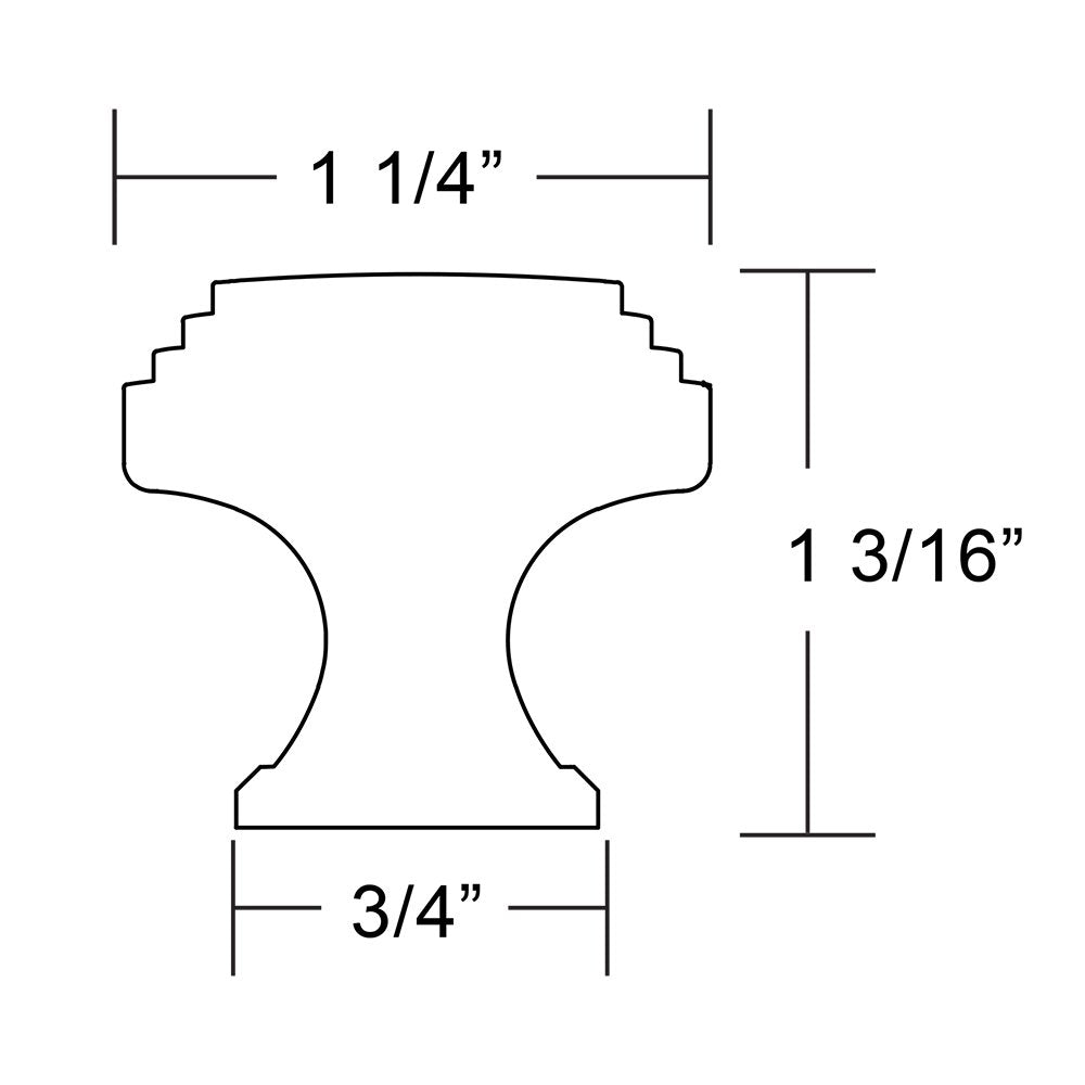 Art Deco Collection 1 1/4" Long Art Deco Knob  by Emtek