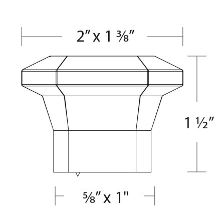 Hollywood Regency Collection 2" Rectangular Knob  by Emtek