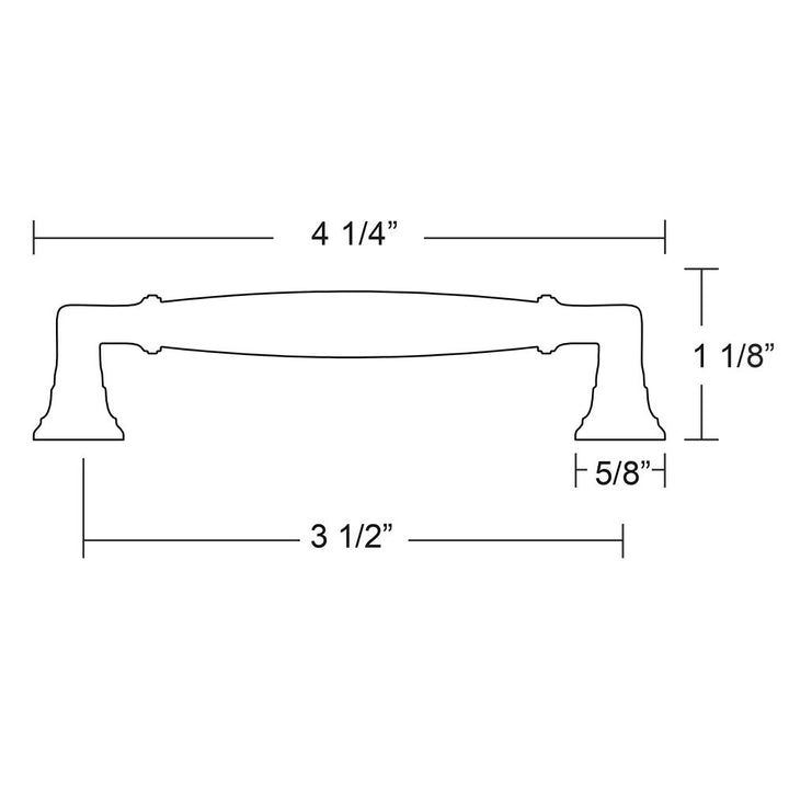 Transitional Heritage Collection 3 1/2" Centers Westwood Pull  by Emtek