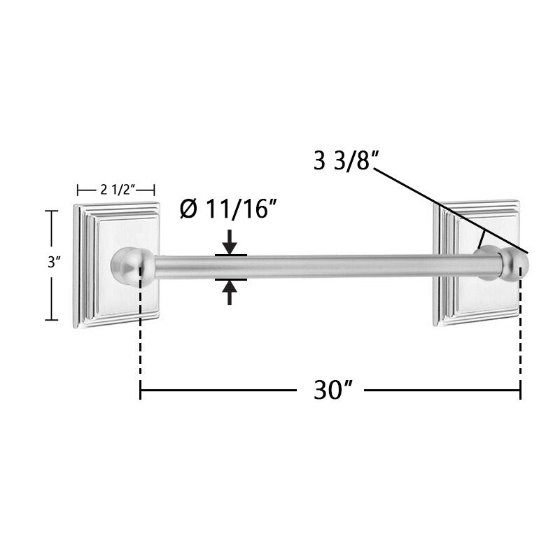 Traditional Brass Collection 30" Single Towel Bar with Wilshire Rose  by Emtek
