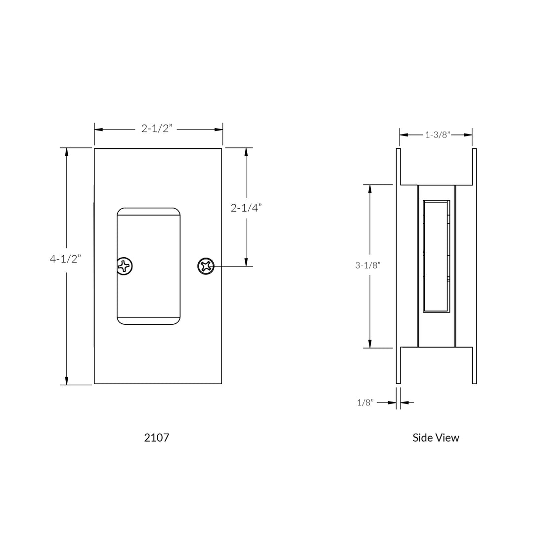 Door Accessories Collection Passage Modern Rectangular Pocket Door Lock by Emtek-PASSAGE