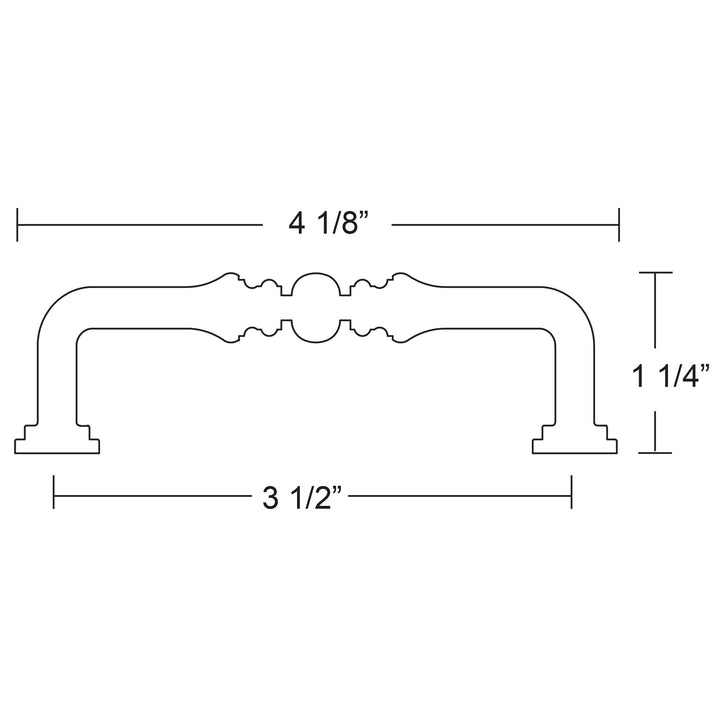 Traditional Collection 3 1/2" Centers Spindle Pull  by Emtek