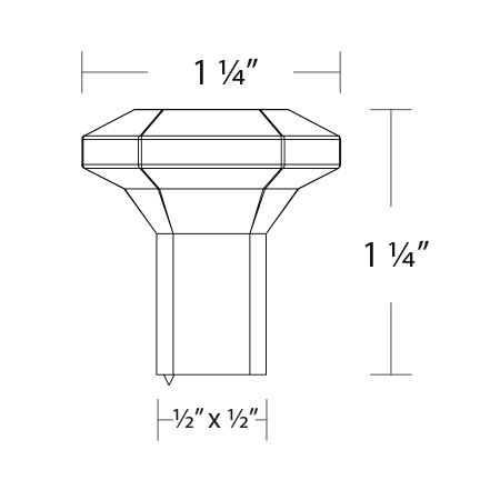 Hollywood Regency Collection 1 1/4" Square Knob  by Emtek