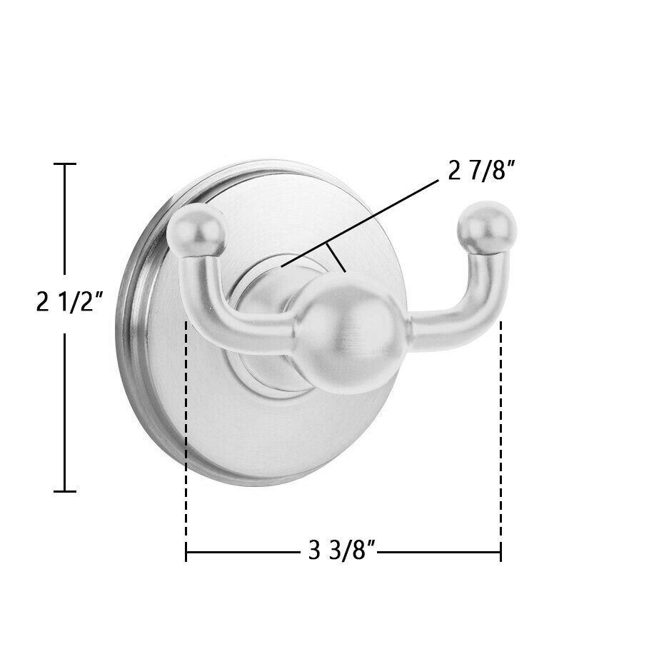 Traditional Brass Collection Double Hook with Watford Rosette by Emtek