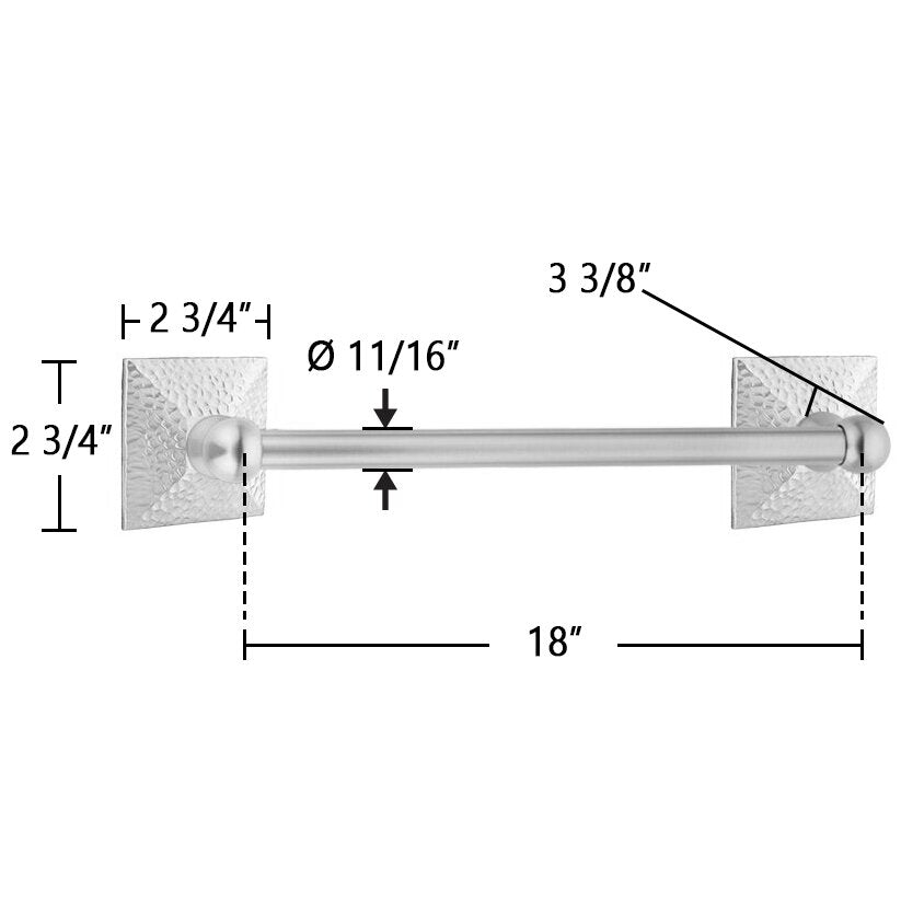 Traditional Brass Collection 18" Single Towel Bar with Hammered Rose  by Emtek