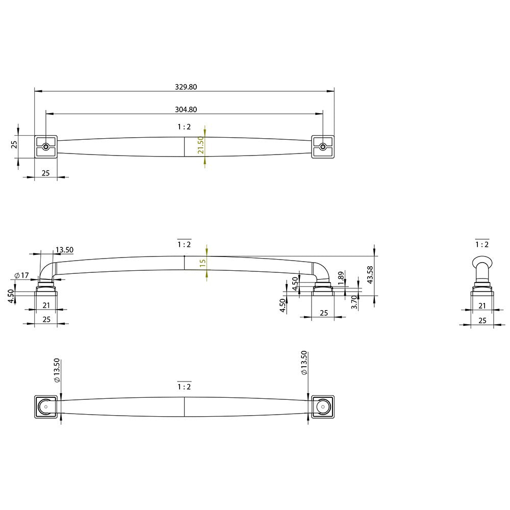 Berenson Cabinet Hardware Tailored Traditional Collection 12" Centers Timeless Charm Appliance Pull