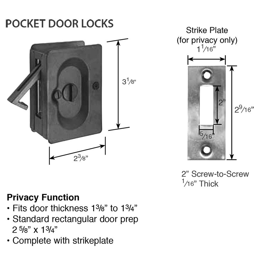 Door Accessories Collection PRIVACY Pocket Door Lock by Emtek