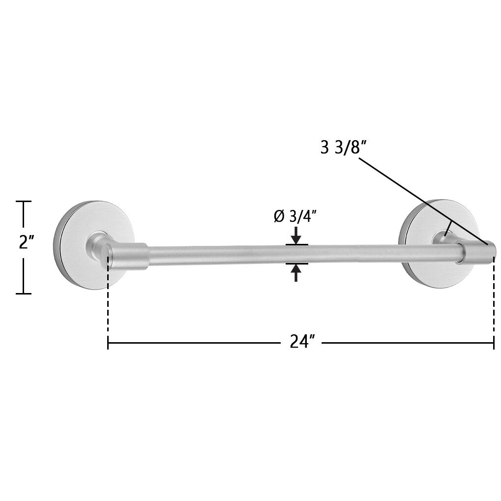 Transitional Brass Collection 24" Towel Bar with Small Disc Rosette  by Emtek