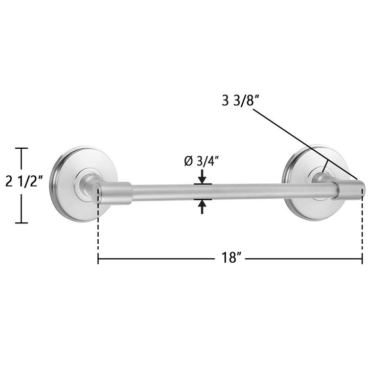 Transitional Brass Collection 18" Towel Bar with Watford Rosette by Emtek