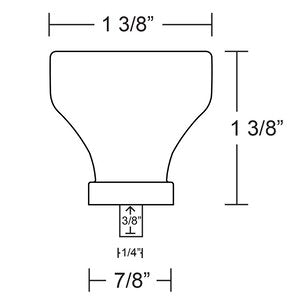 1 3/8" (35mm) Lido Square Knob  by Emtek-CRYSTAL