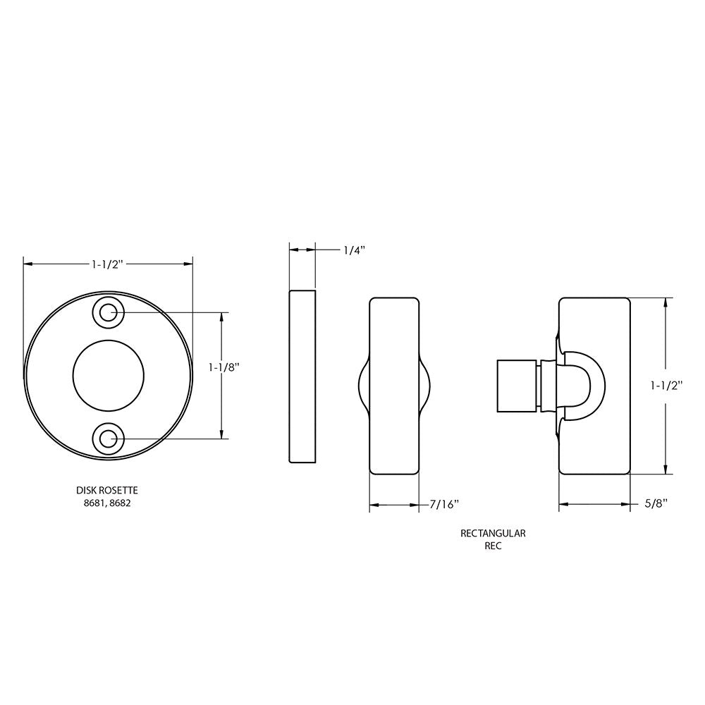 Door Accessories Collection Rectangular Thumbturn with Disk Double Rosette Privacy Door Bolt i by Emtek