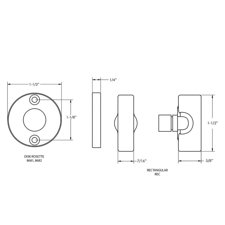 Door Accessories Collection Rectangular Thumbturn with Disk Double Rosette Privacy Door Bolt i by Emtek