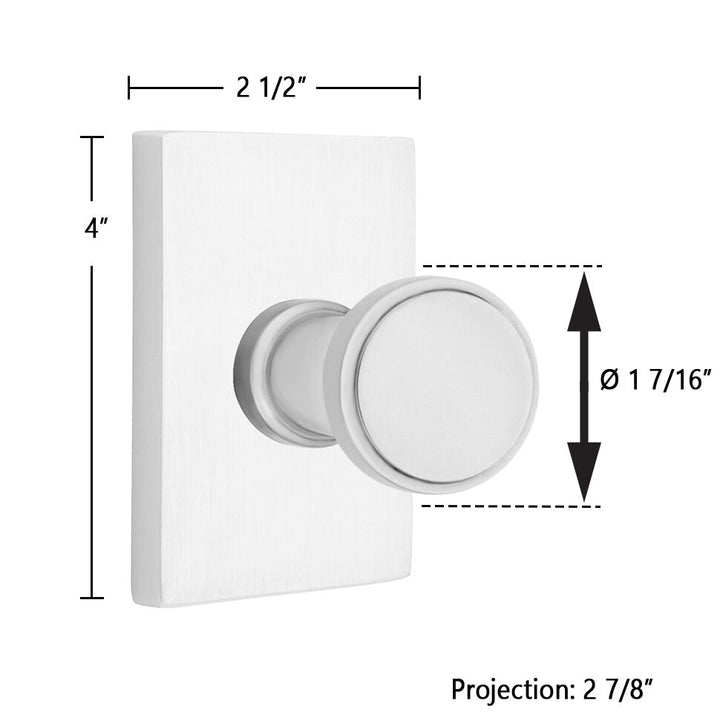 Transitional Brass Collection Transitional Brass Hook with Modern Rectangular Rosette  by Emtek