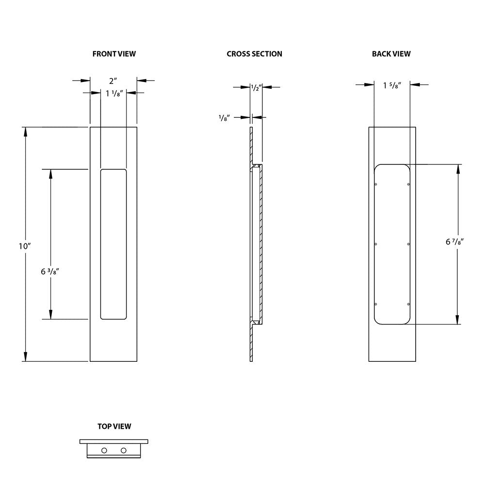 Modern Cabinet Hardware Collection 10" Modern Rectangular Flush Pull  by Emtek