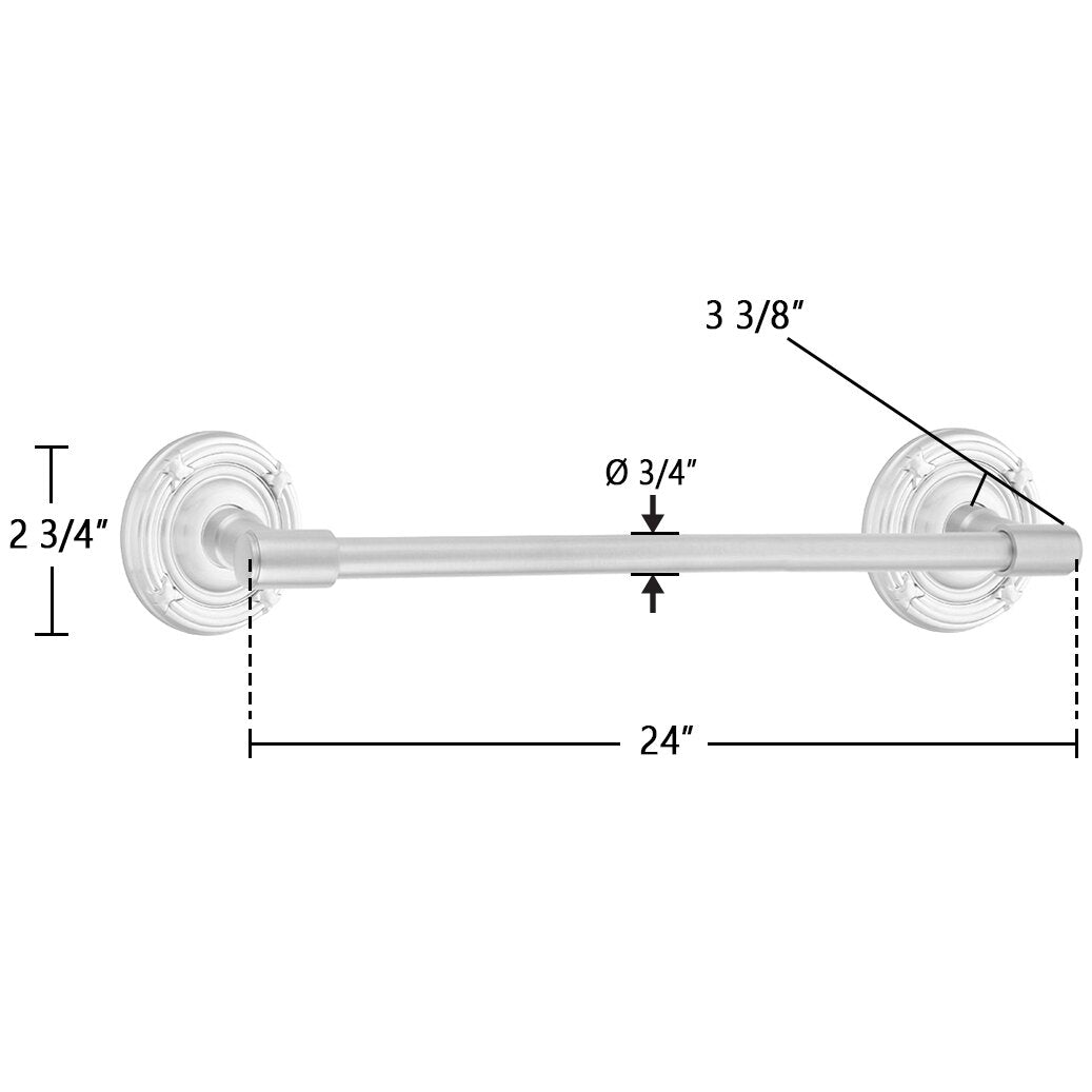 Transitional Brass Collection 24" Towel Bar with Ribbon & Reed Rosette by Emtek