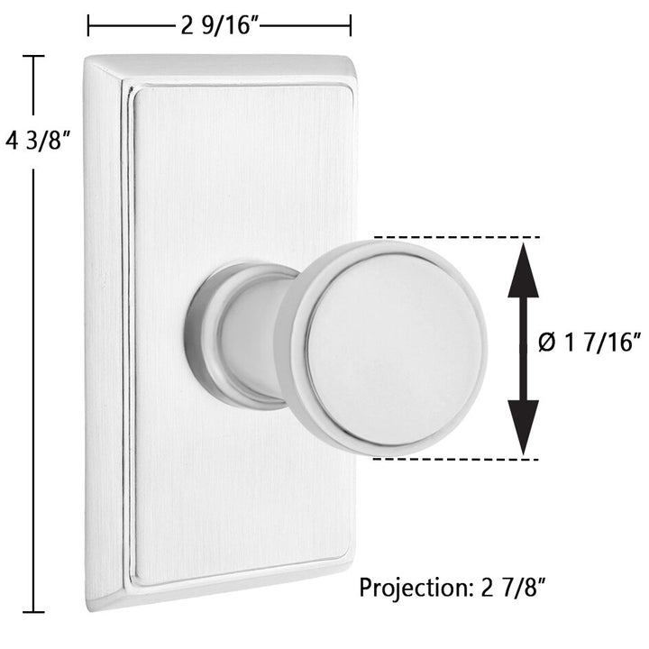 Transitional Brass Collection Transitional Brass Hook with Rectangular Rosette  by Emtek