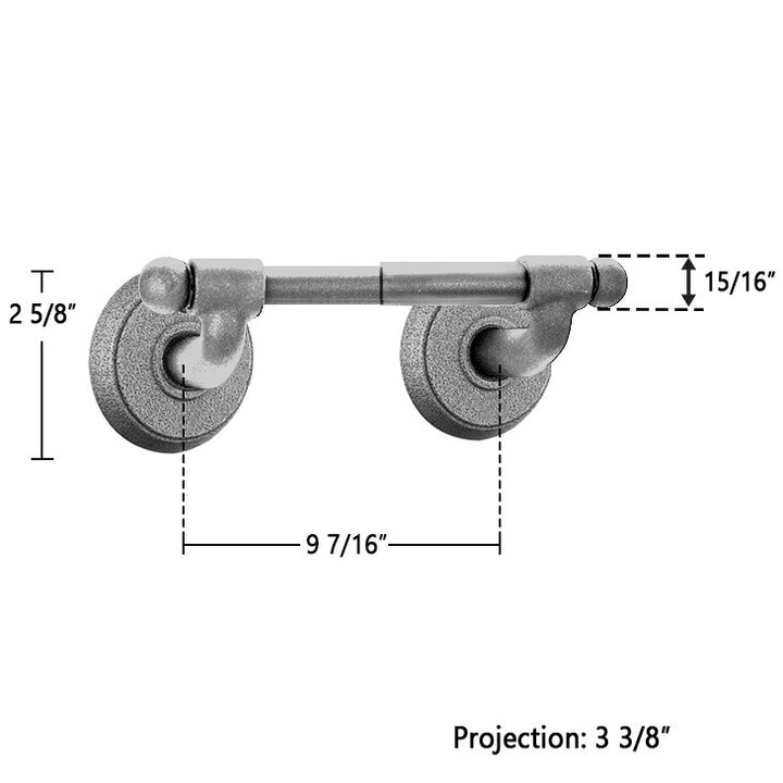 Wrought Steel Collection #2 Round Bar Style Tissue Holder  by Emtek